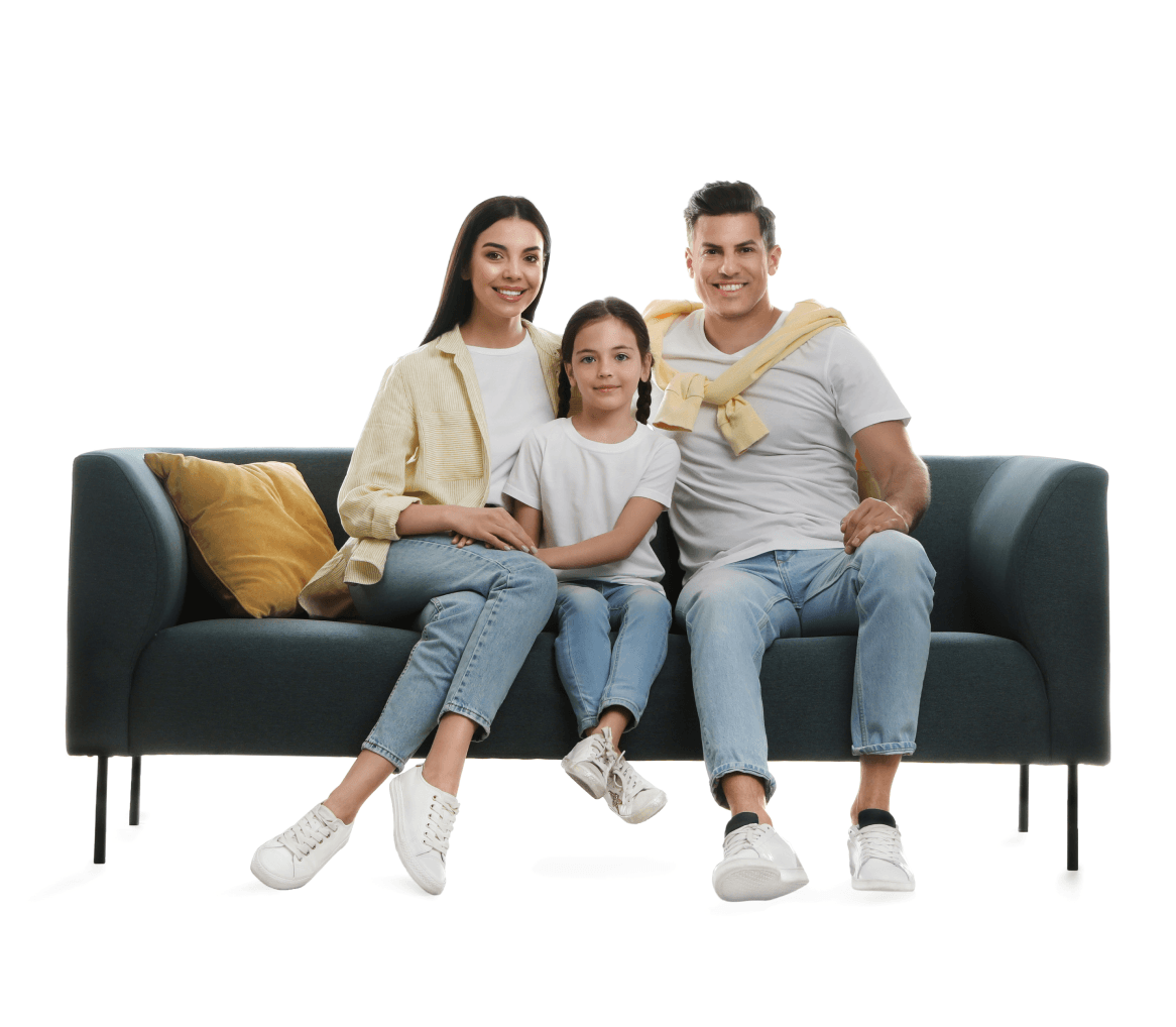 Family sitting on chair